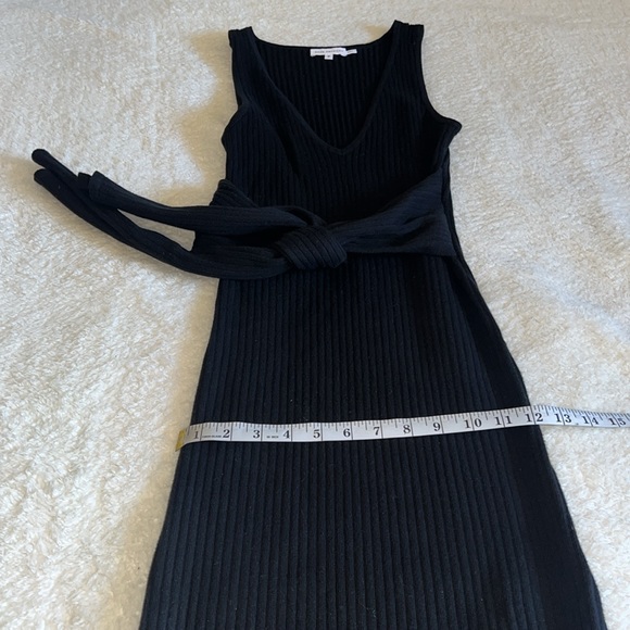 Good American Rib Knit Belted Midi Dress‎ Black Size 2 (M) NWOT - Picture 4 of 12